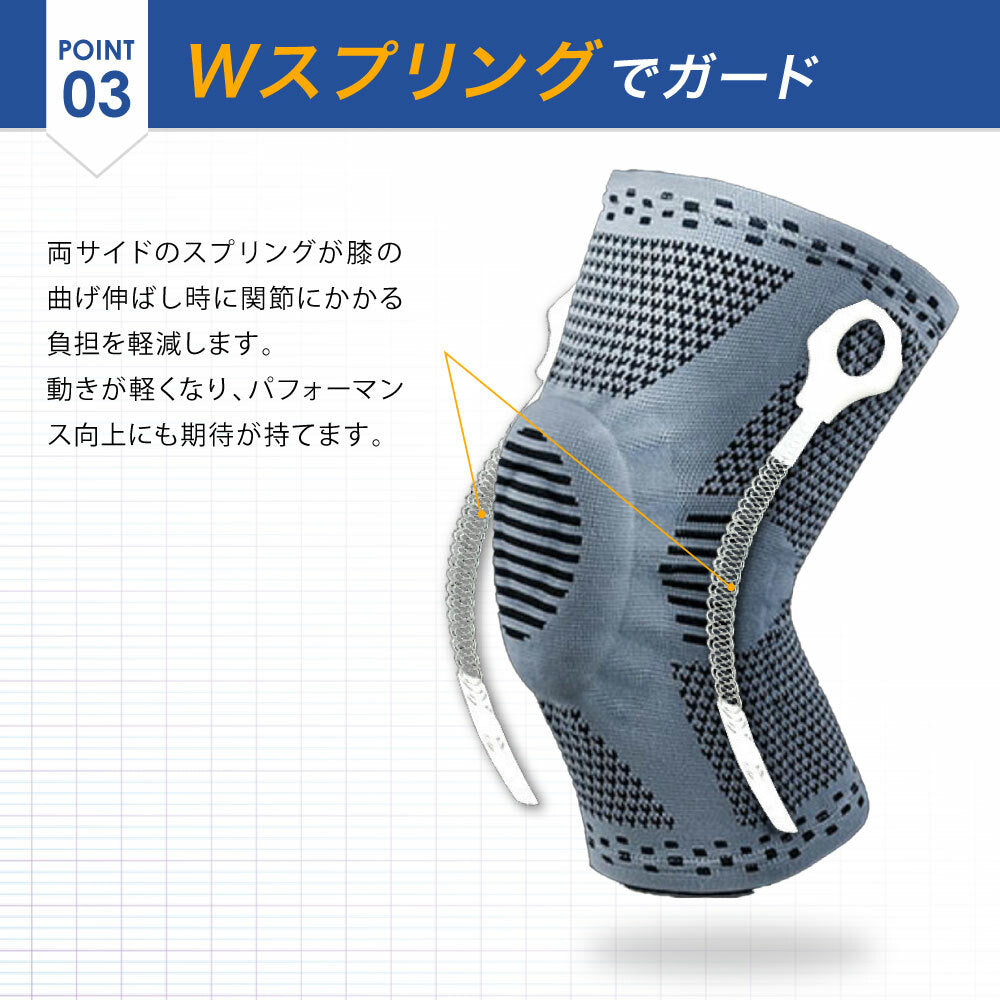 \SALE レビュー&応募で+1枚プレゼント/膝サポータースプリング