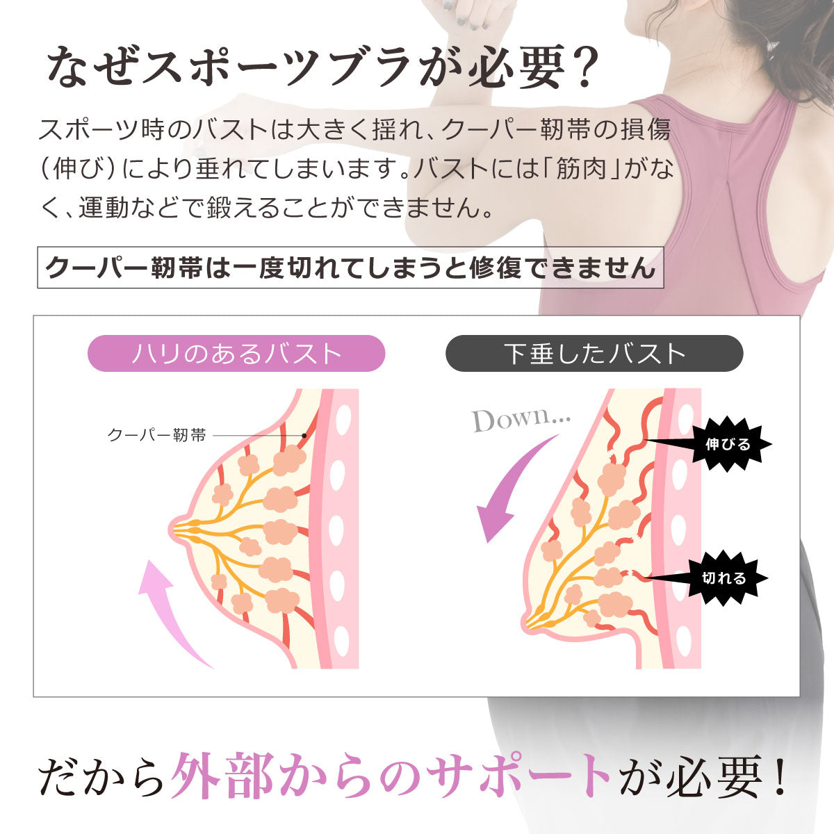 \SALE レビュー&応募で+1枚プレゼント/スポーツブラ 前開きファスナー