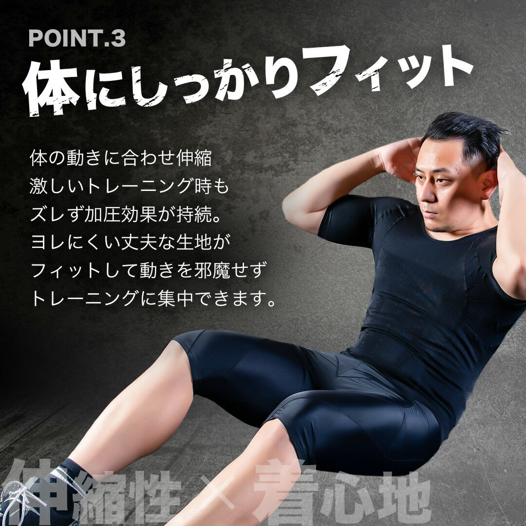 \SALE レビュー&応募で+1枚プレゼント/加圧シャツメンズ2枚セット