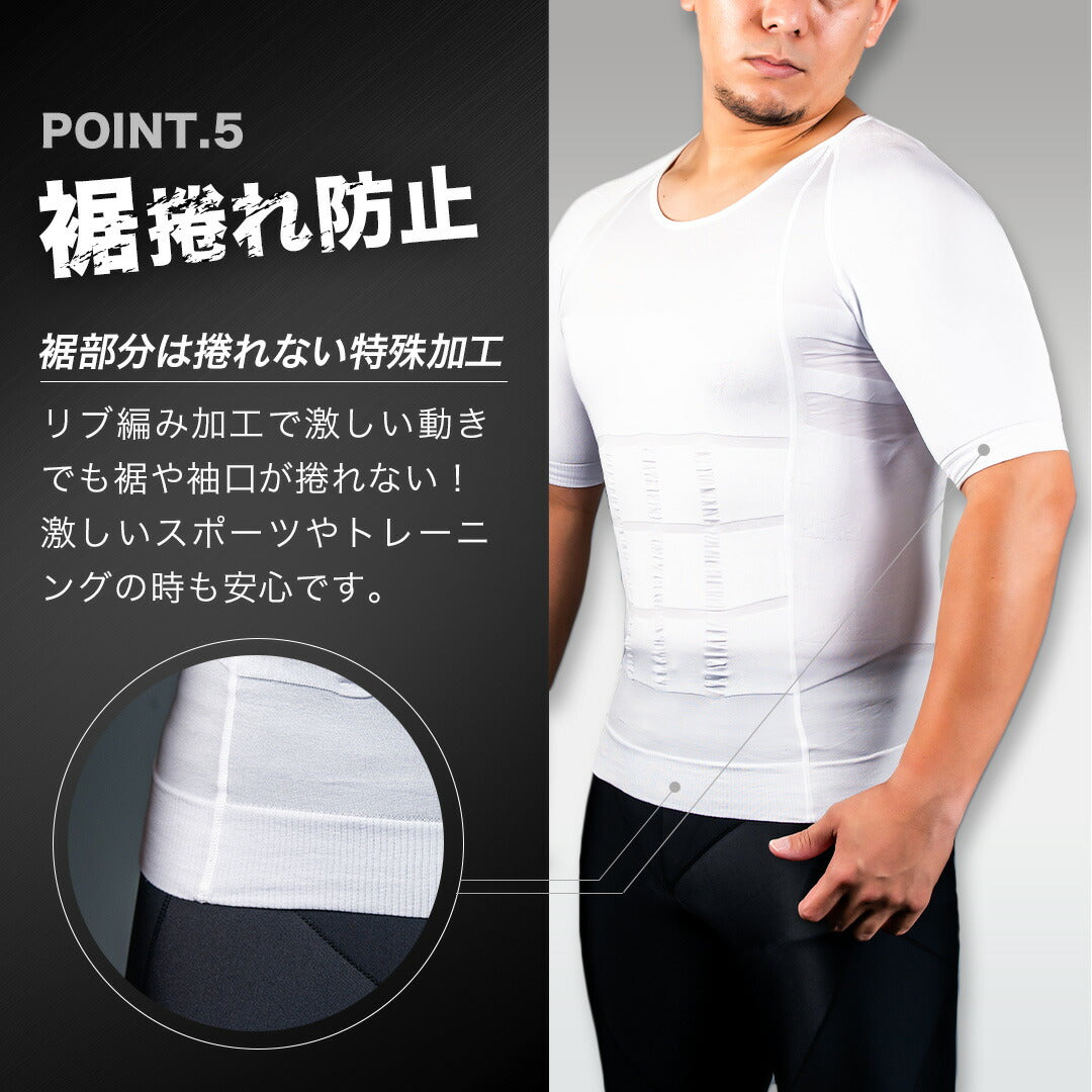 \SALE レビュー&応募で+1枚プレゼント/加圧シャツメンズ2枚セット