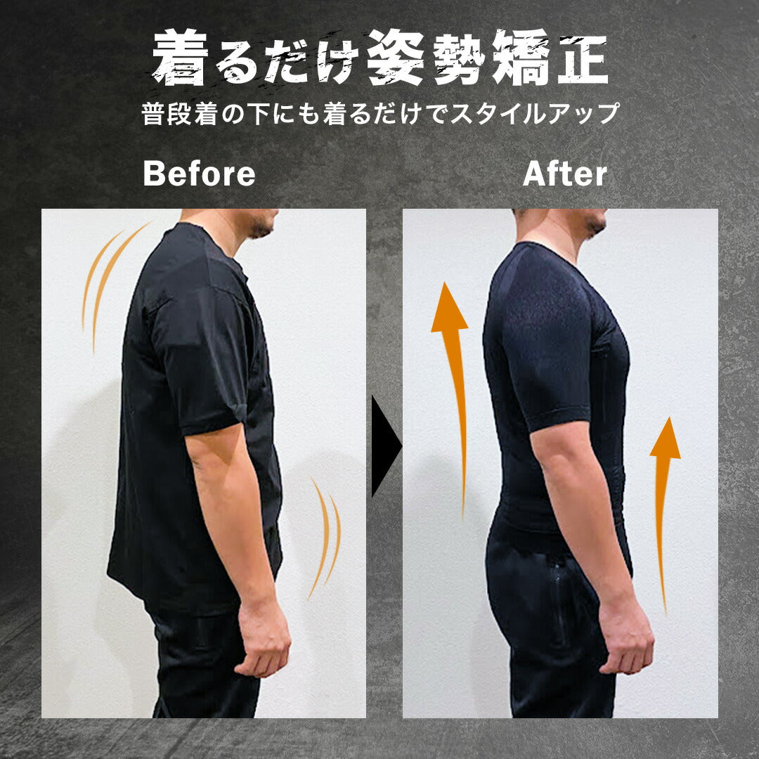 \SALE レビュー&応募で+1枚プレゼント/加圧シャツメンズ2枚セット