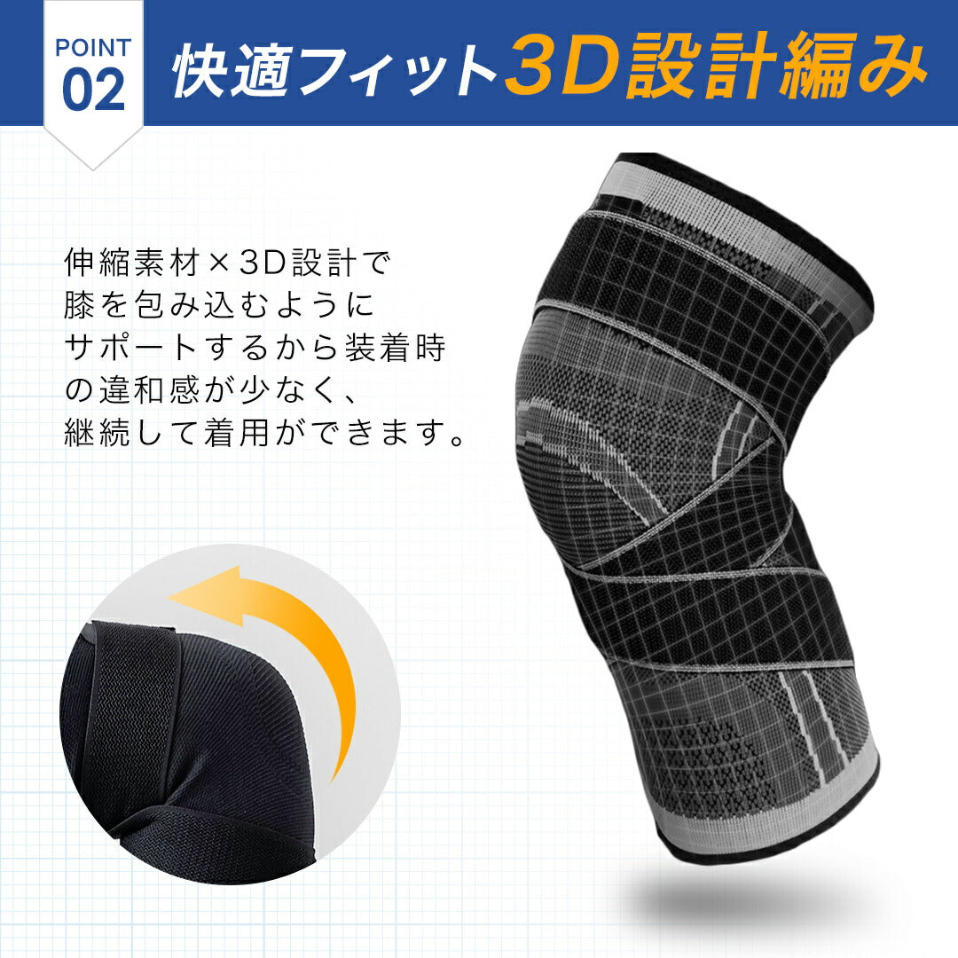 \SALE レビュー&応募で+1枚プレゼント/膝サポーターWバンドタイプ