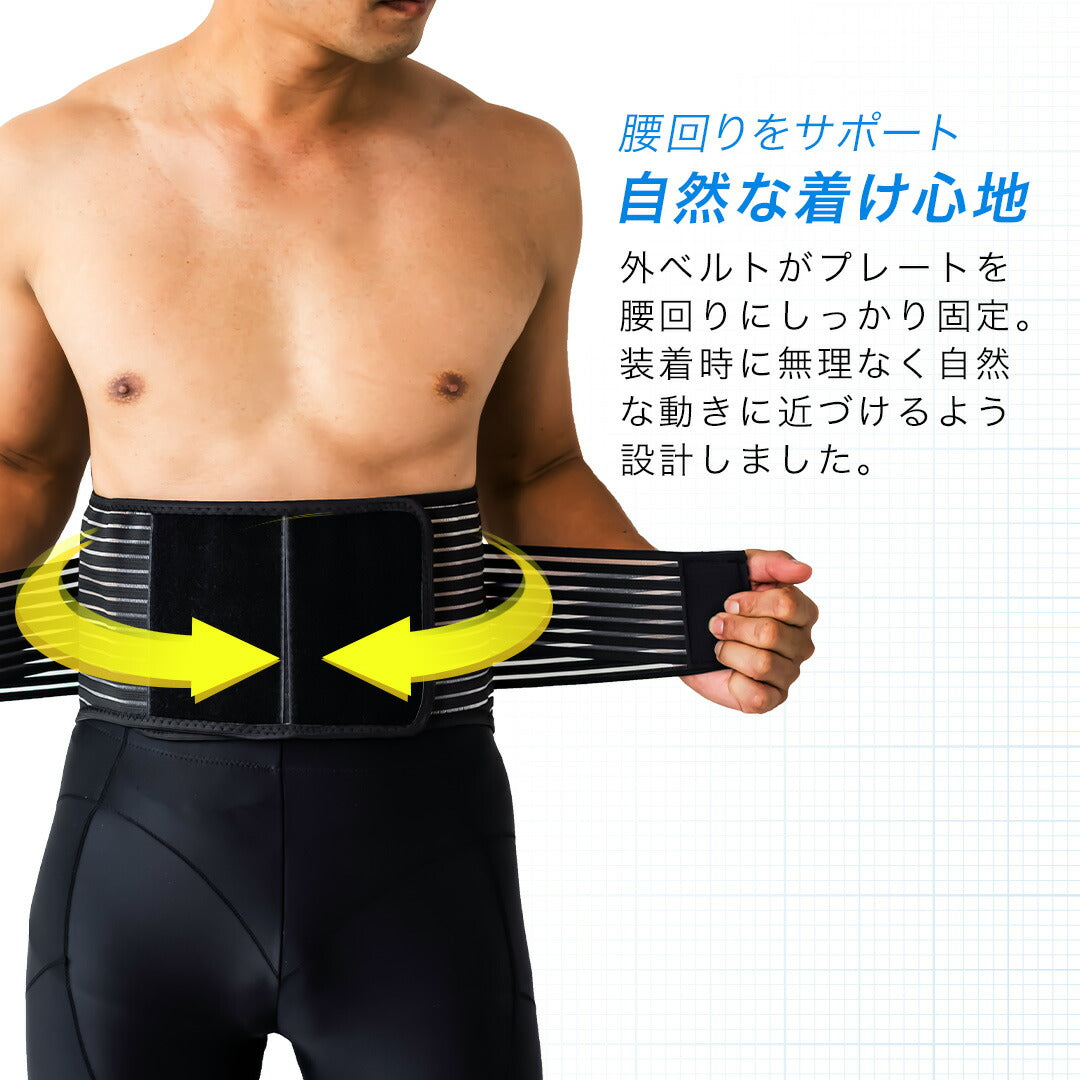 \SALE レビュー&応募で+1枚プレゼント/ プレート固定式 腰サポーター