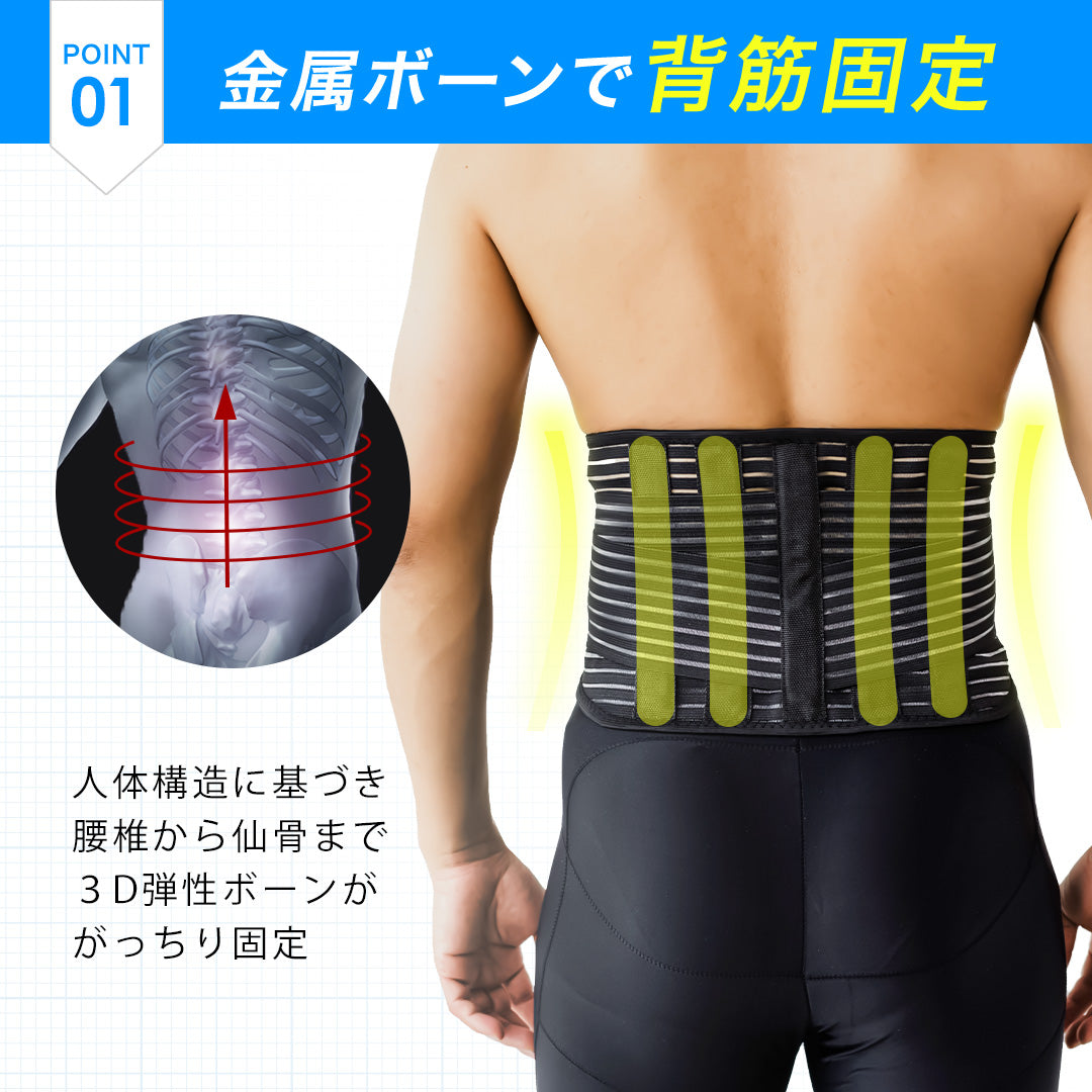 ＼SALE レビュー＆応募で＋１枚プレゼント／  プレート固定式 腰サポーター